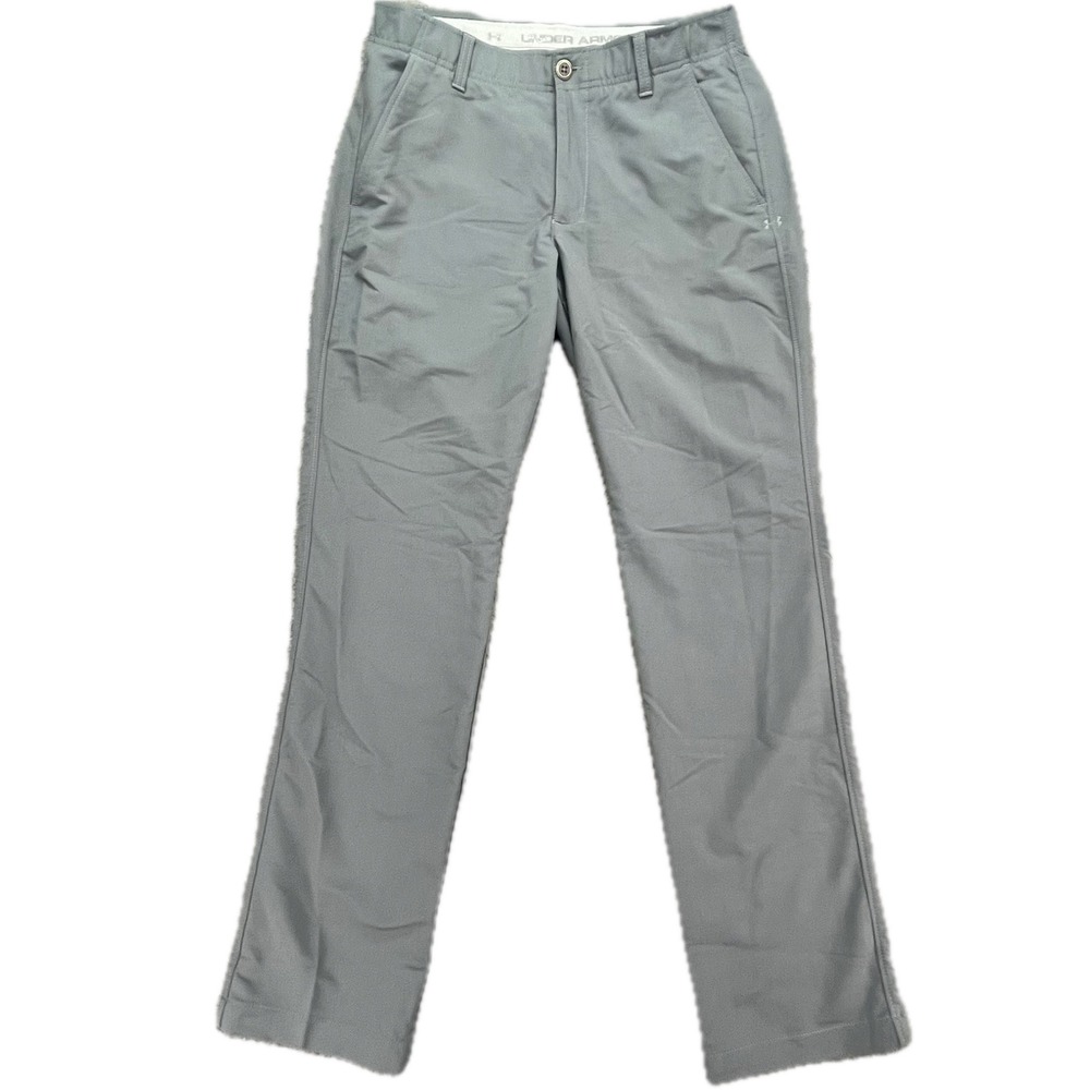 Under Armour Men Gray Flat Front Golf Pants Size 32x32